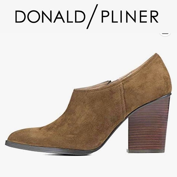 Donald J Pliner Verie Shooties Suede Ankle Boots Booties Shoes Stacked Heels 9.5 - Picture 2 of 16